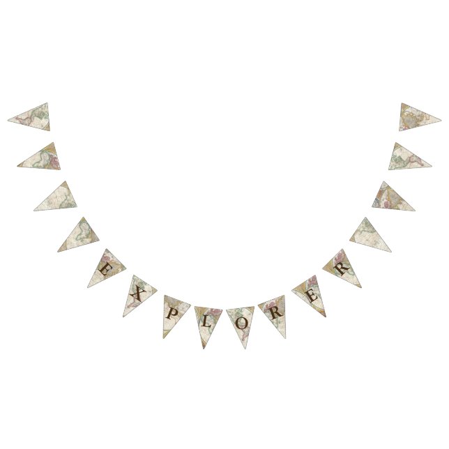 Explorer World Map Bunting Flags (All)