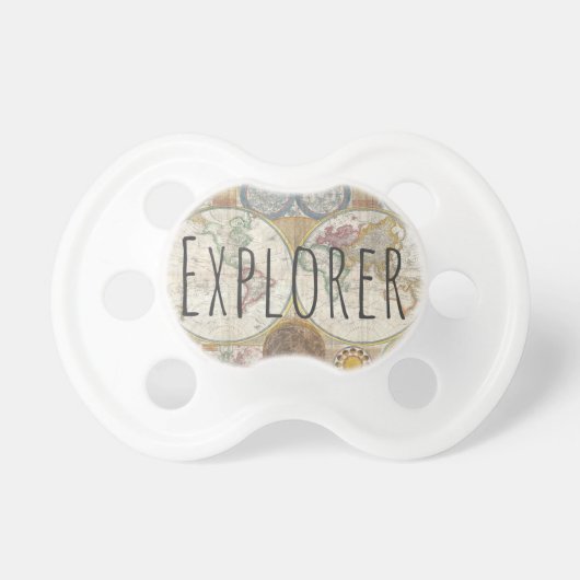 Explorer World Map Pacifier (Front)