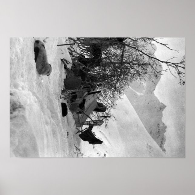 Explorer's Tent and Belongings at Camp Site Poster (Front)