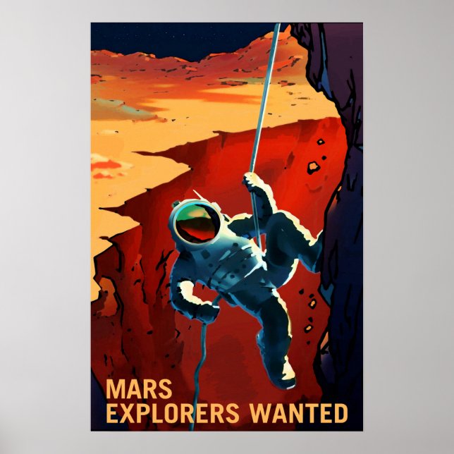 Explorers Wanted on the Journey to Mars, Travel Poster (Front)