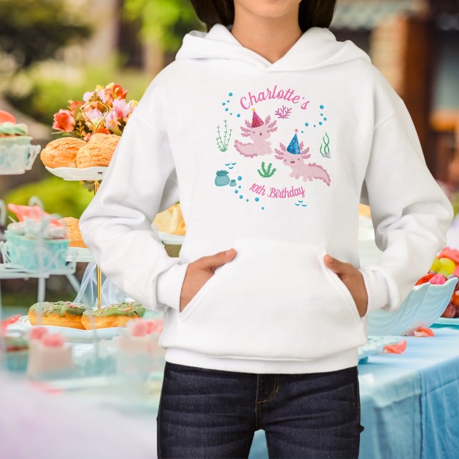 Exploring an Axolotl Happy Birthday  Hoodie (Creator Uploaded)