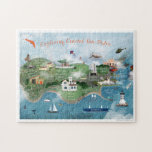 Exploring Coastal San Pedro Illustration Jigsaw Puzzle<br><div class="desc">Original illustration by Becky Nimoy of our beloved port town,  San Pedro. Customize the name on the container ship.</div>
