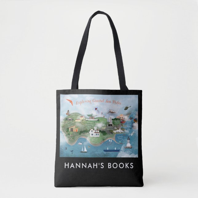 Exploring Coastal San Pedro Illustration Tote Bag (Front)