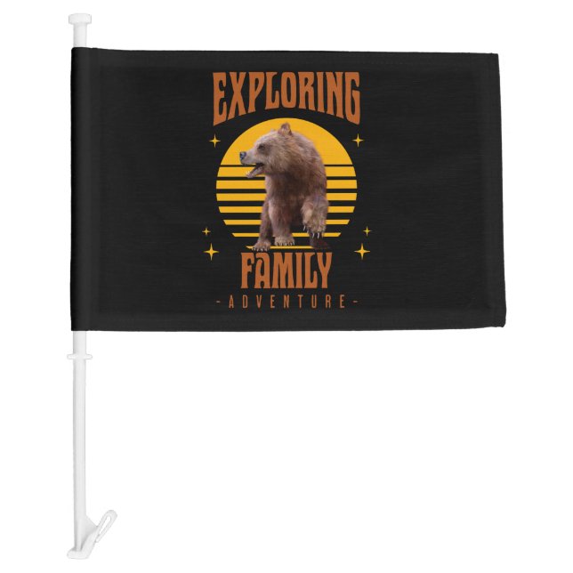 Exploring Family Adventure Car Flag (Front)