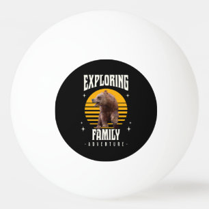 Exploring Family Bear Vintage Vacation Adventure Ping Pong Ball