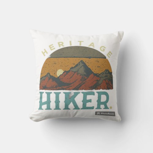 Exploring History on Foot Heritage Hiker Throw Pillow