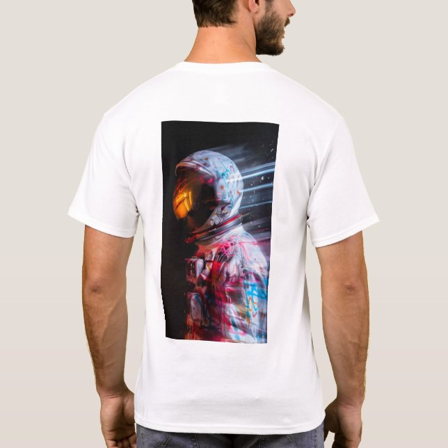 Exploring Mars - Astronaut Motion Blur T-Shirt (Back)