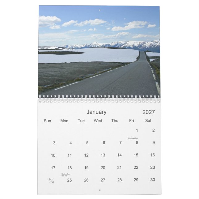 Exploring Norway Calendar (Jan 2027)
