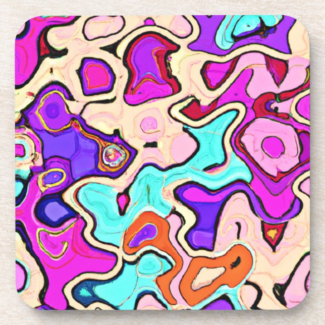Exploring Our Colorful Patterns Art Beverage Coaster (Front)