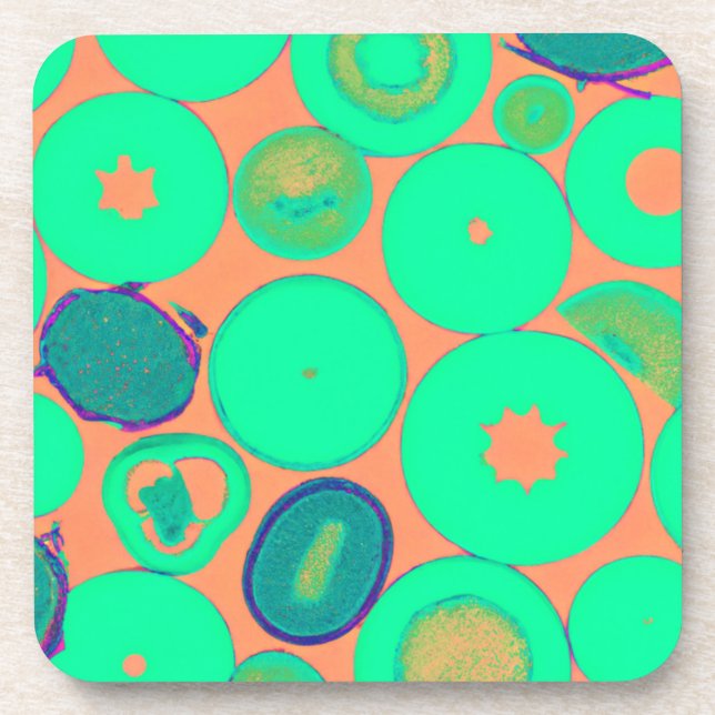 Exploring Our Stylish Green Patterns Art Beverage Coaster (Front)