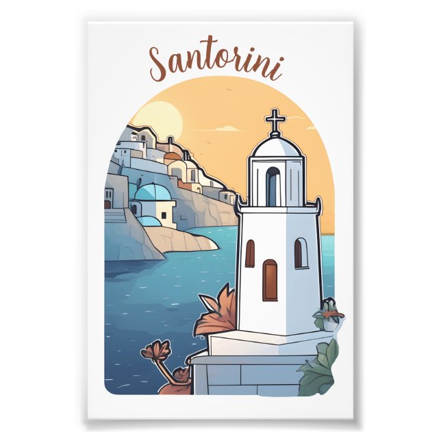 Exploring Santorini, Greece Photo Print (Front)