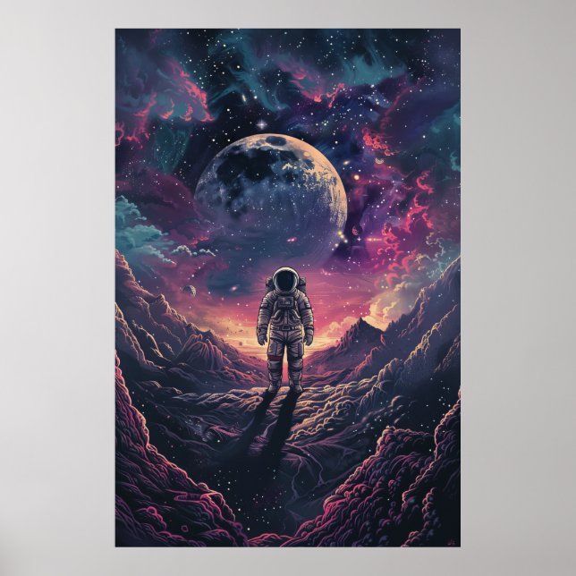 Exploring Space Poster - Astronaut Walking Through (Front)