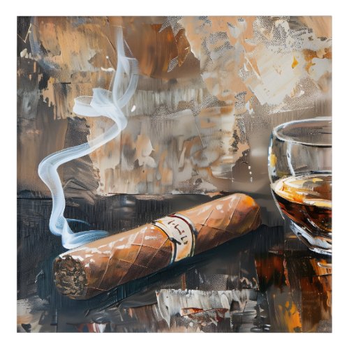 Exploring the Colorful Depths of Whiskey and Cigar Acrylic Print