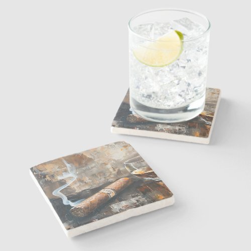 Exploring the Colorful Depths of Whiskey and Cigar Stone Coaster