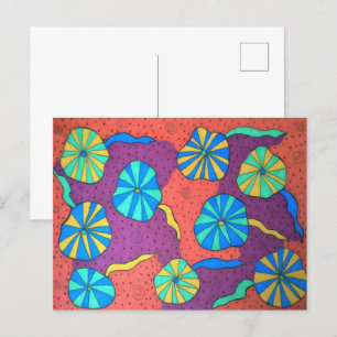 Exploring the Depths Colorful Abstract Postcard