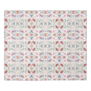 Exploring the Elegance of Blue and Red Floral Wate Duvet Cover