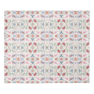 Exploring the Elegance of Blue and Red Floral Wate Duvet Cover