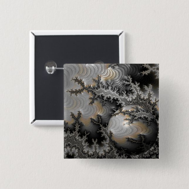 Exploring the Mandelbrot Realm Button (Front & Back)