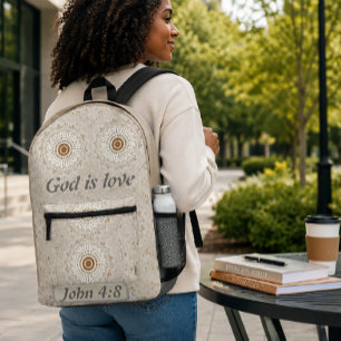 Exploring the Nature of God: Insight from John 4:8 Printed Backpack