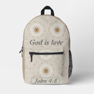 Exploring the Nature of God: Insight from John 4:8 Printed Backpack