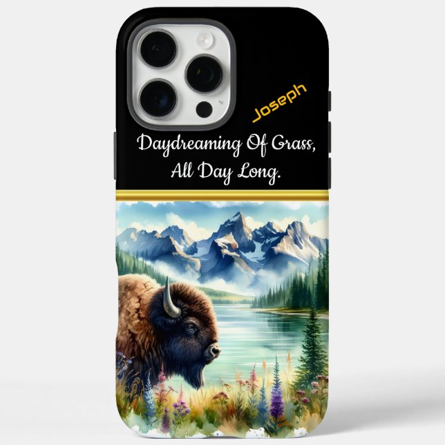 Exploring the Serene Landscape With Buffalo Bisons Case-Mate iPhone Case (Back)