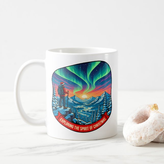 Exploring the Spirit of Christmas Art Coffee Mug (With Donut)
