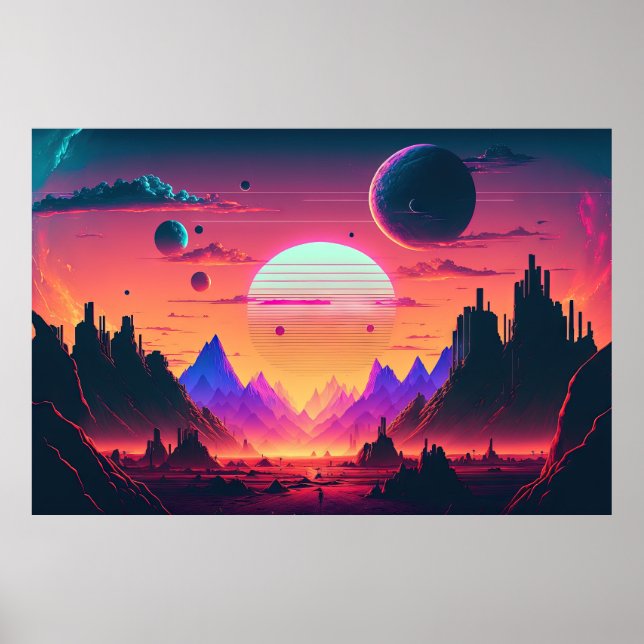 Exploring the Synthwave Landscape of a Distant Wor Poster (Front)