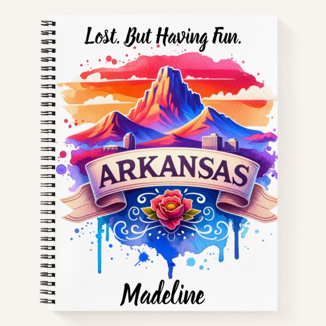 Exploring the vibrant landscapes of Arkansas Notebook (Front)