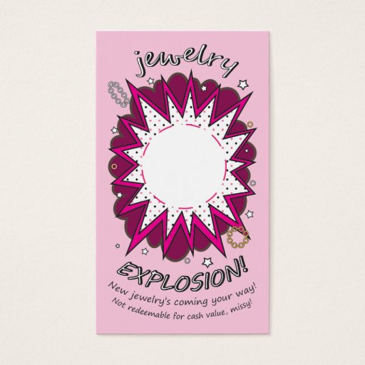 Customizable Explosion Card: Jewelry, Cheeky Pink Business Card