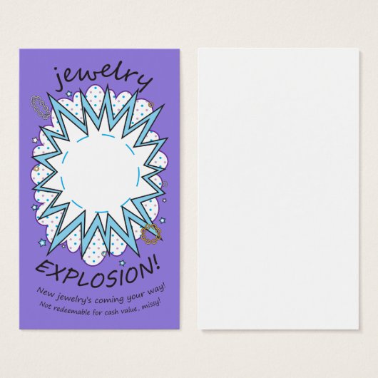 Explosion Card: Jewelry, Icy Purple (Front & Back)