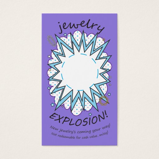 Customizable Explosion Card: Jewelry, Icy Purple Business Cards