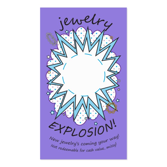 Explosion Card Jewelry, Icy Purple Business Cards