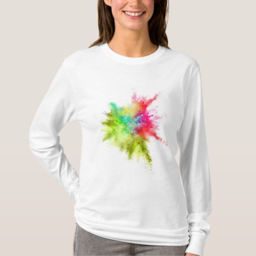 Explosion_colored_powder_white_background T_Shirt