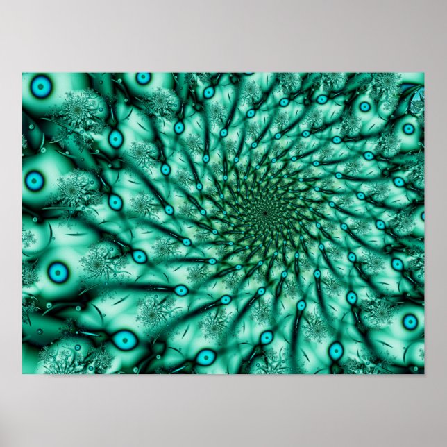 Explosion Cool Abstract Fine Fractal Art Poster (Front)