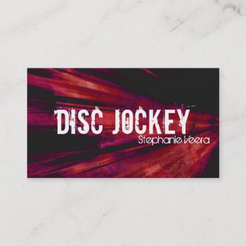 Explosion Disc Jockey Music Business Card - Red by OLPamPam at Zazzle