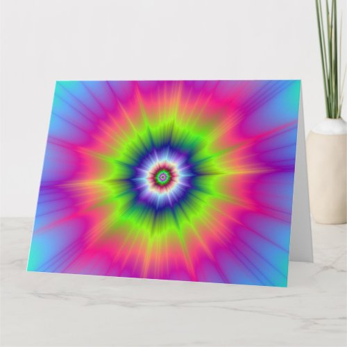 Explosion in Blue Green and Pink Big Greeting Card
