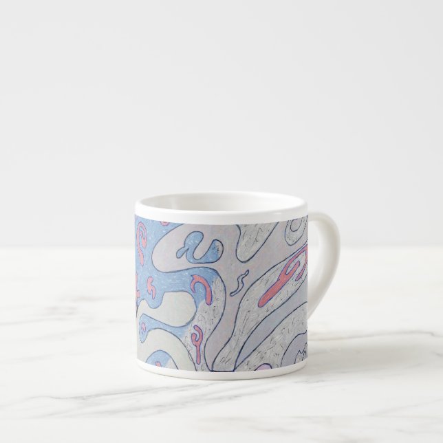 "Explosion in Space" Abstract Art Espresso Cup (Front Right)