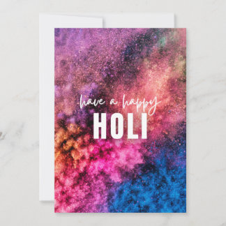 Explosion of bright colors with Happy Holi wish Thank You Card