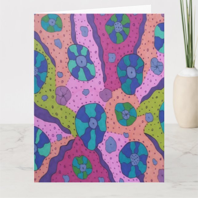 Explosion of Color Abstract Drawing  Card (Front)