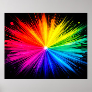 Explosion Of Colors of the Colorful Rainbow Wall Poster