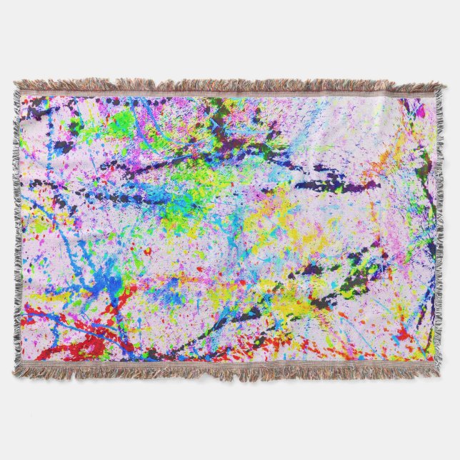 Explosion of colors throw blanket (Front)