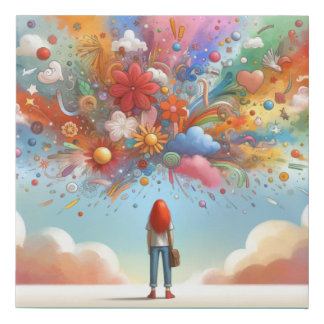 Explosion of Dreams - Colorful Whimsical Fantasy Faux Canvas Print