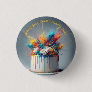 Explosion of Joy – Happy Birthday Cake Button