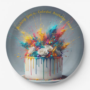 Explosion of Joy – Happy Birthday Cake Paper Plates
