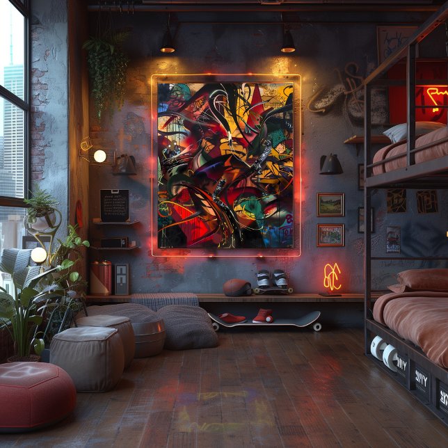 Explosion of Shapes and Colors: Abstract Graffiti Poster (Creator Uploaded)