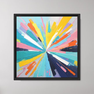 Explosive Abstract Impasto Painting – Textured Bur Canvas Print