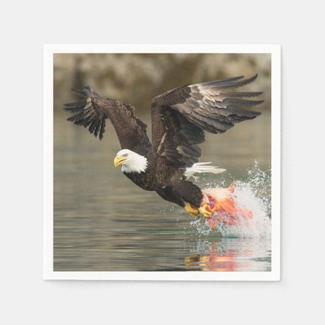 Explosive Bald Eagle Napkins (Front)