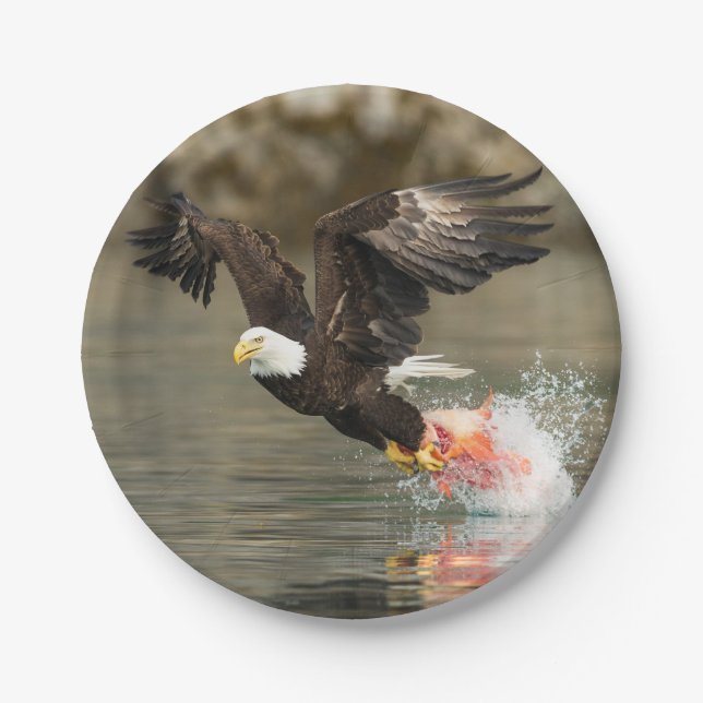 Explosive Bald Eagle Paper Plates (Front)