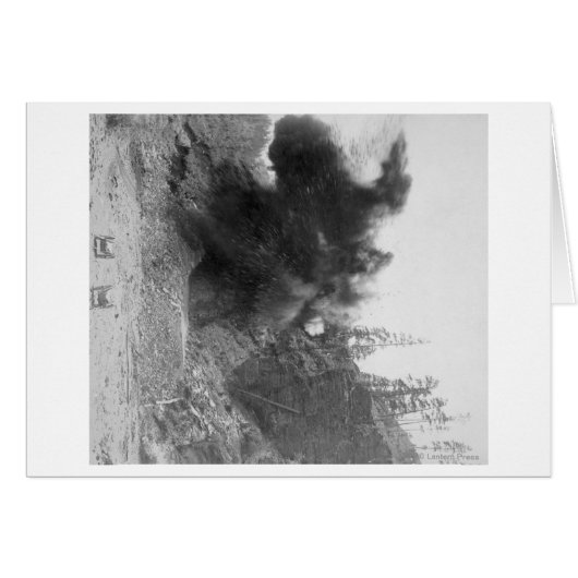 Explosive Blast on Side of Mountain During Cards (Front Horizontal)