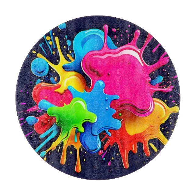 Explosive Color Splash Art Cutting Board (Front)